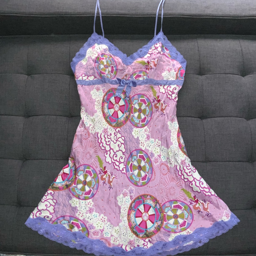 Silk Asian lavender nighty